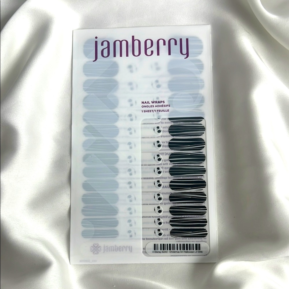 Jamberry Monochrome Jack Skellington Nail Wraps Halloween Nightmare before Xmas